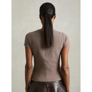 REISS Jolie Stretch-Cotton Crew-Neck T-Shirt